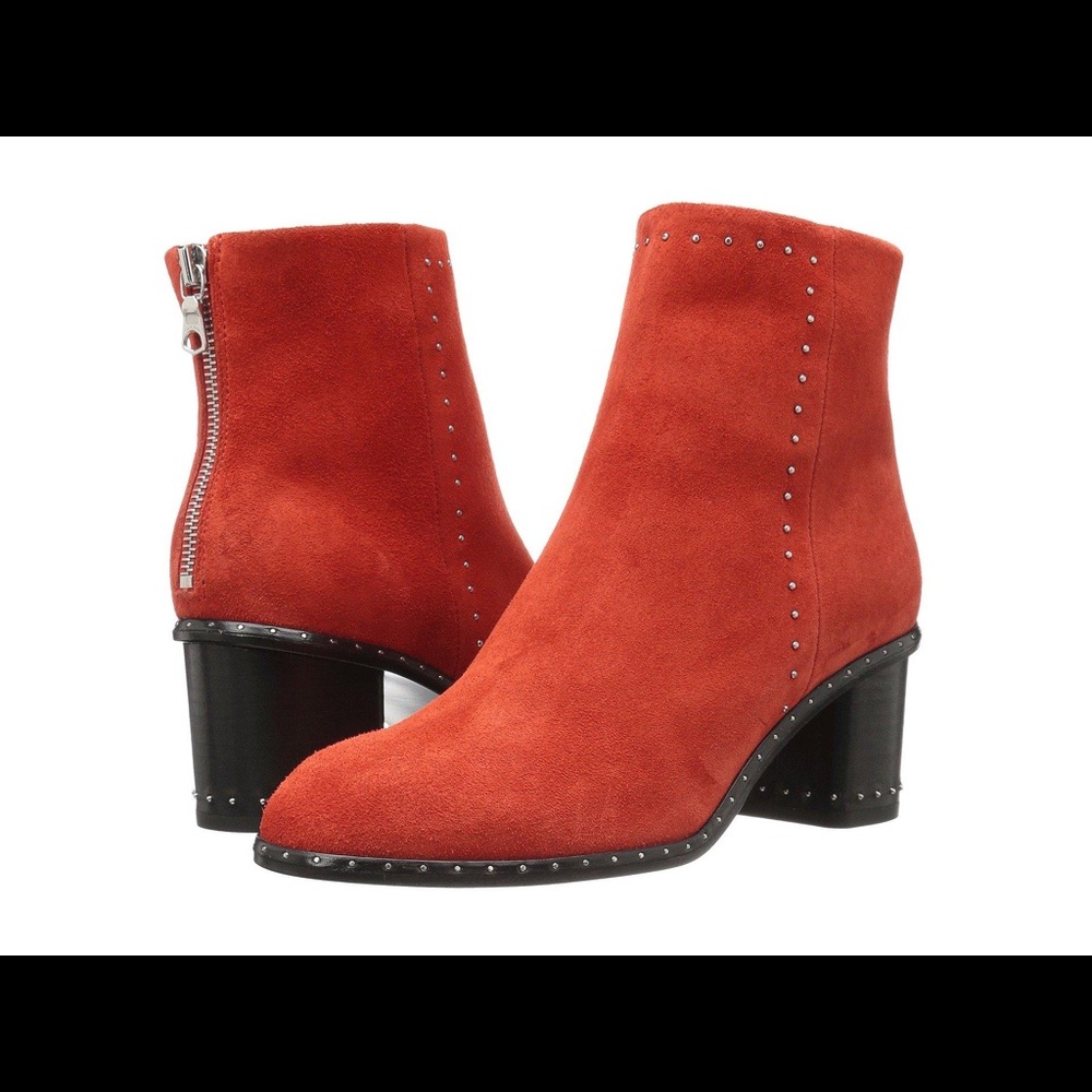 Rag & Bone red suede bootie. Size 38.
